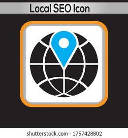Local S E O Icon. vector graphics 
