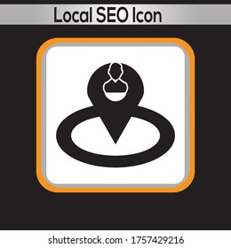 Local S E O Icon. Vektorgrafik 