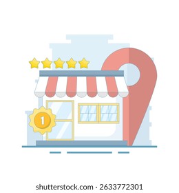 Local Search Concept. Local business marketing. Geofencing for local SEO. Location based SEO strategies to attract customers. Increase traffic and search engine optimization. Design illustrations.