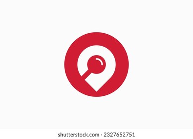 Signo del vector de diseño del logotipo de búsqueda local 