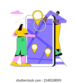 Local search optimization abstract concept vector illustration. Local SEO, geographical optimization, search engine targeting, narrow audience, targeted business promotion abstract metaphor.