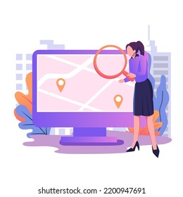 Local Search Optimization Flat Style Illustration Design