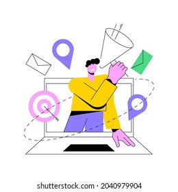 Local SEO abstract concept vector illustration. Local business strategy, website optimization professional service, targeted web search, page menu bar, UI element design abstract metaphor.
