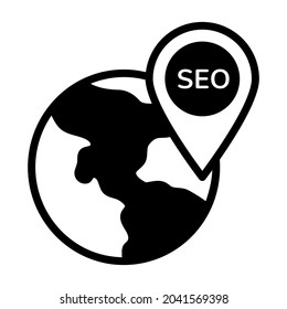 local seo black filled line design, SEO and web flat design for mobile concepts and web apps. Collection of modern infographic logo and pictogram.
