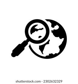 Lokales SEO-flaches schwarzes Symbol einzeln auf weißem Hintergrund, Vektorgrafik | Semiosymbole