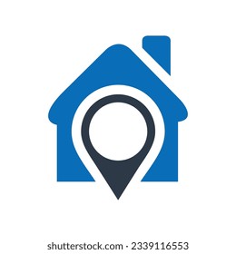 Local SEO Flat Blue Icon Isolate On White Background Vector Illustration | Seo Icons