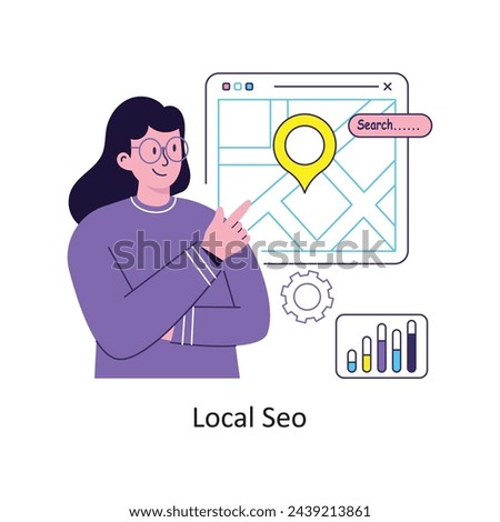 Local Seo flat style design vector stock illustrations.
