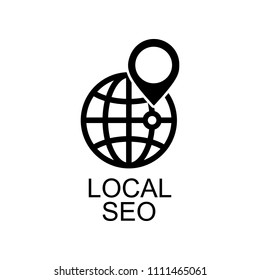 local seo icon. Element of seo and development icon with name for mobile concept and web apps. Detailed local seo icon can be used for web and mobile on white background
