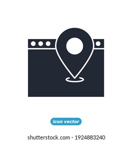 icono SEO local. Plantilla de símbolo de optimización de motores de búsqueda para ilustración vectorial de colección de diseño gráfico y web