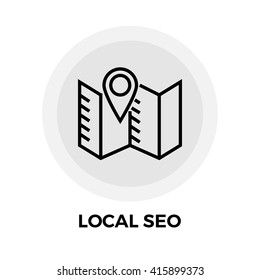 Local SEO icon vector. Flat icon isolated on the white background. Editable EPS file. Vector illustration.