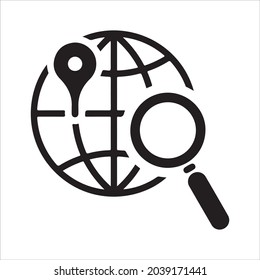 Icono de selección local. Vector y glifo