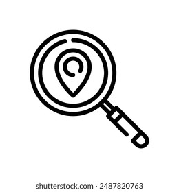 Lokale SEO Icon Vektorillustration mit Linienstil