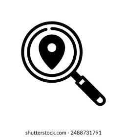 Local SEO Icon Vector Illustration with Solid Black Style