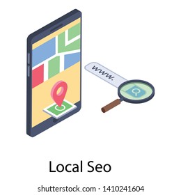 
Local seo in isometric icon
