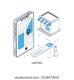 Local Seo isometric stock illustration. EPS File stock illustration