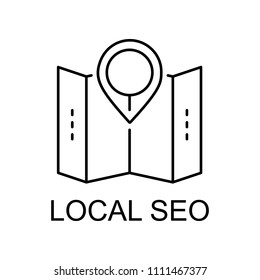 local seo line icon. Element of seo and web optimization icon with name for mobile concept and web apps. Thin line local seo line icon can be used for web and mobile on white background
