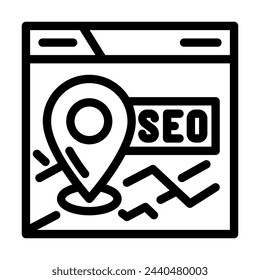 local seo line icon vector. local seo sign. isolated contour symbol black illustration