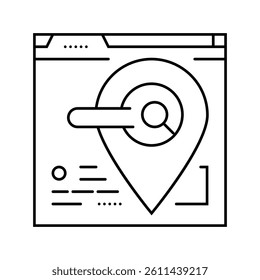 local seo line icon vector. local seo sign. isolated contour symbol black illustration