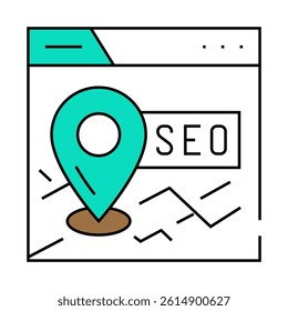 local seo line icon vector. local seo sign. isolated symbol illustration