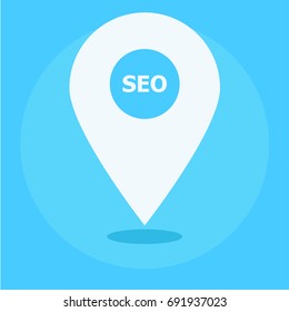 Local seo marketing banner. Icon . Vector flat illustration 