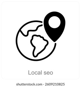 Local Seo and marketing icon concept
