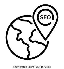 local seo outline design, SEO and web flat design for mobile concepts and web apps. Collection of modern infographic logo and pictogram.