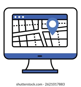 Local SEO Vector Icon Representing Search Engine Results for Location-Based Business Listings