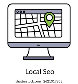 Local SEO Vector Icon Showing Location Targeting for Mobile Search and Online Presence