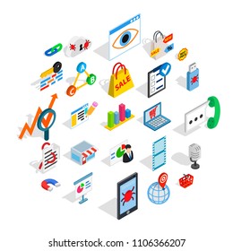 Local server icons set. Isometric set of 25 local server vector icons for web isolated on white background