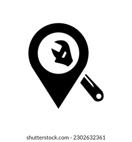 Local Services Flat Black Icon Isolate On White Background Vector Illustration | Seo Icons