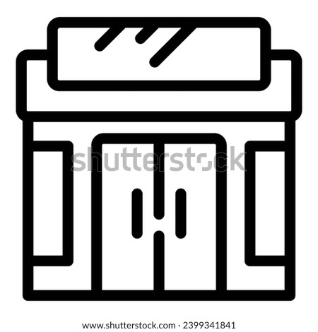 Local shop icon outline vector. Commercial grocery store. Retail food center