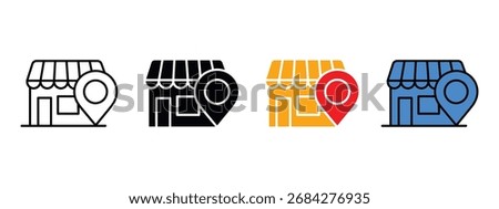 Local shop line icon vector. Find local stores with this vibrant icon set perfect for maps, apps, and business directories symbol. vector illustration.