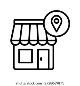 Ilustración vectorial de icono de contorno de tienda local