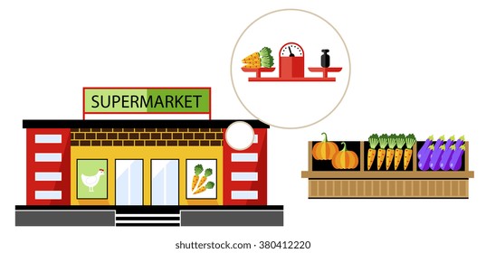 Local shop or local supermarket with natural product.