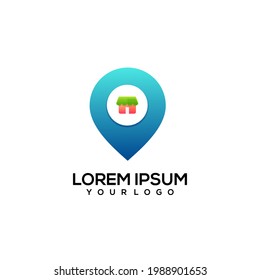 Local shope logo colorful illustration Vector