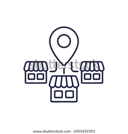 Local shops, chain stores line icon