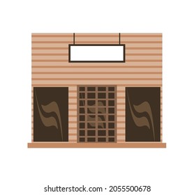 local small business facade flat icon