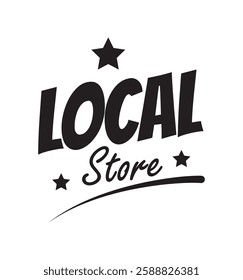 Local store handwritten text illustration
