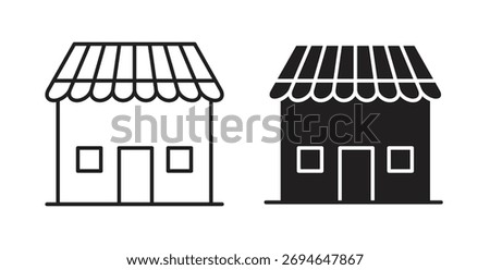 Local store icon concept. Logo symbol for web and mobile. Pixel Perfect.