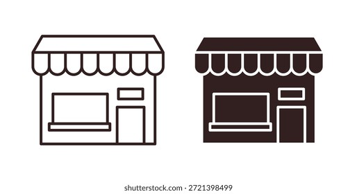 Conjunto de concepto de icono de tienda local. Colección de íconos simple