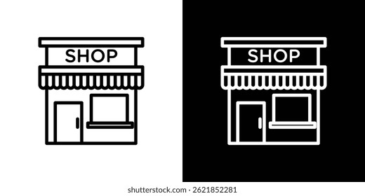 Local store icon concept stroke on white background