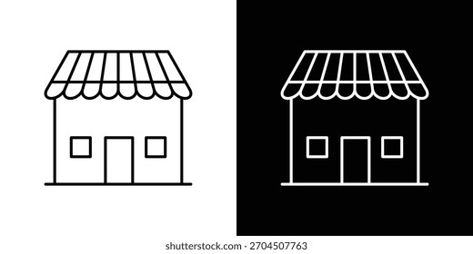 Local store icon editable vector stroke for web designs