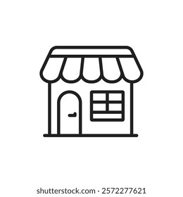 Local store icon Flat vector set outline