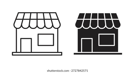 Iconos de la tienda local. Iconos de contorno Vector colección. ilustraciones planas