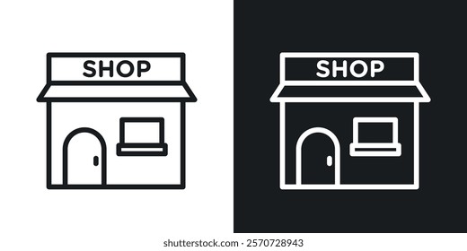 Local store icons set vectors on white background.