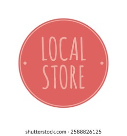 Local store round badge illustration