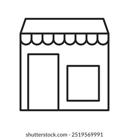 Icono de la línea de la tienda local. Ilustración vectorial. EPS10