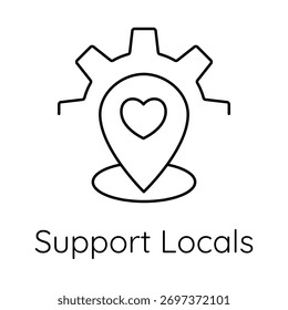  Símbolo de Suporte Local - Empresa de Bairro - Comprar Local - com curso editável - Comunidade sustentável