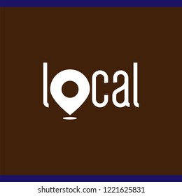 Local text logo vector template. logo text element