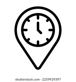 Local Time Vector Line Icon Design